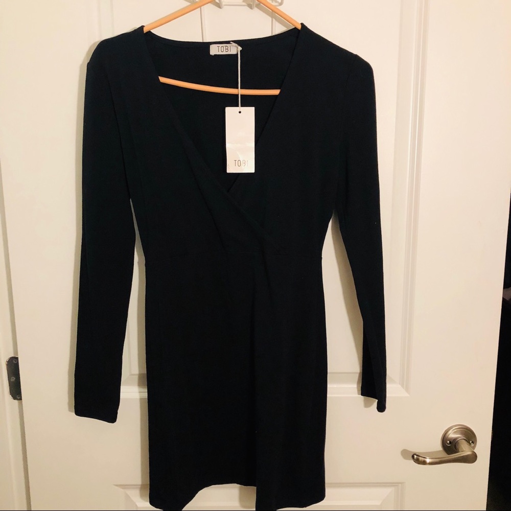 Tobi Long Sleeve Black Dress